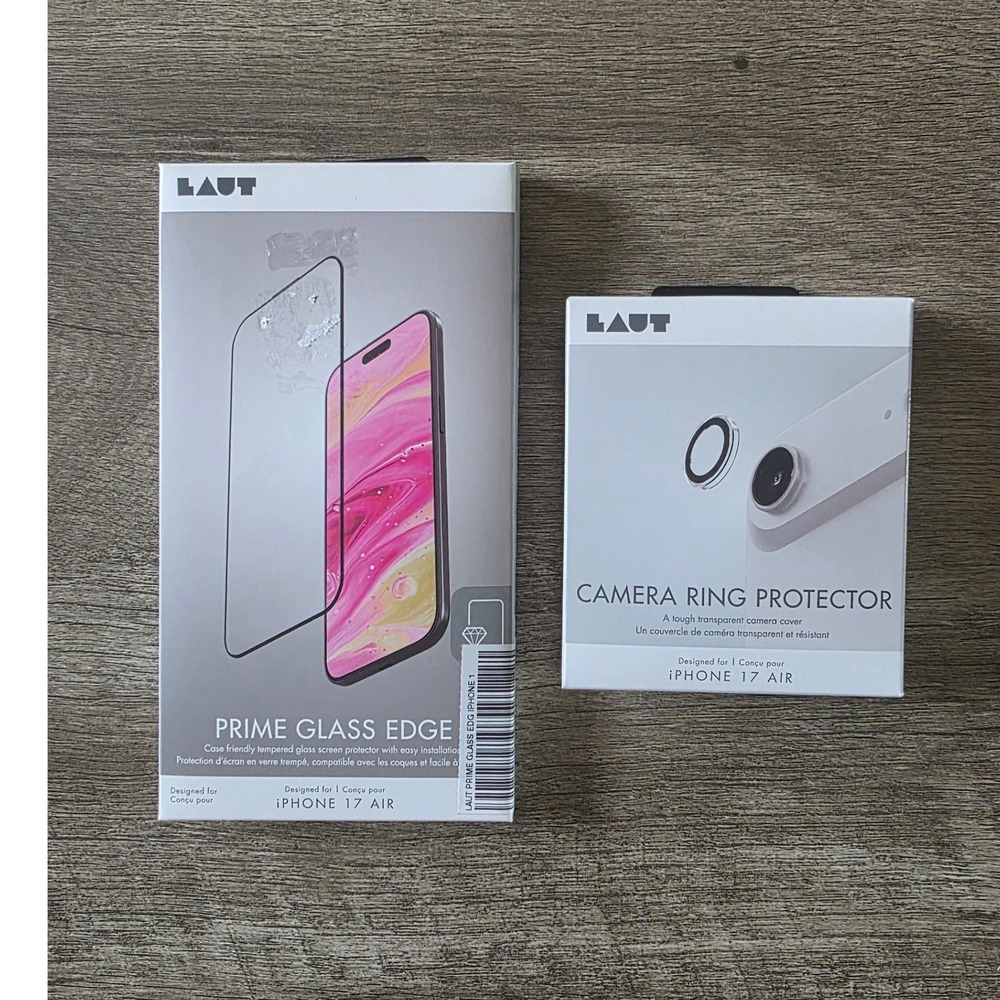LAUT Prime Glass Edge Screen Protector & Camera Ring for iPhone 17 Air Bundle